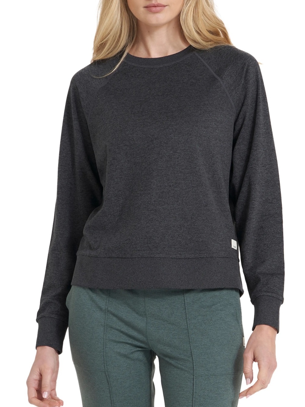 Vuori Long Sleeve Halo Crew Sweatshirt size Large dark Heather grey
